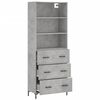 vidaXL Buffet haut Gris b&eacute;ton 69,5x34x180 cm Bois d'ing&eacute;nierie