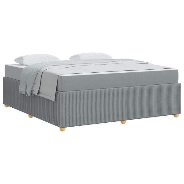 vidaXL Cadre de lit avec matelas Gris clair 180 x 200 cm tissu