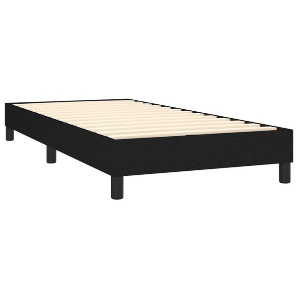 vidaXL Sommier &agrave; lattes de lit avec matelas Noir 90x190 cm Tissu