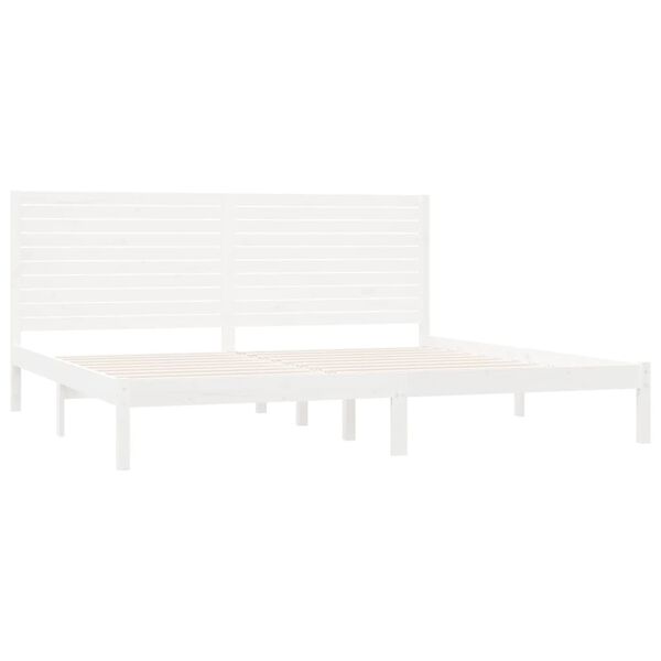 vidaXL Cadre de lit sans matelas blanc 200x200 cm bois massif
