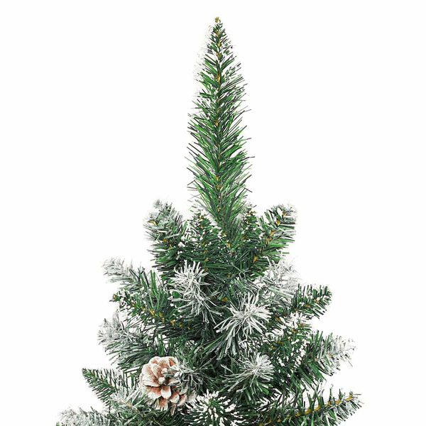 vidaXL Sapin de Noël artificiel mince avec support 180 cm PVC