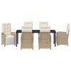 vidaXL Ensemble de salle &agrave; manger pour jardin 7 pcs Beige polyrotin