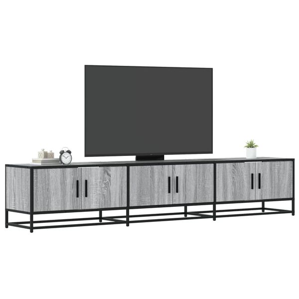 vidaXL Meuble TV sonoma gris 210x35x41 cm bois d'ing&eacute;nierie