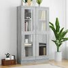 vidaXL Armoire &agrave; vitrine Sonoma gris 82,5x30,5x150cm Bois d'ing&eacute;nierie