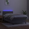 vidaXL Sommier &agrave; lattes de lit avec matelas LED Gris clair 100x200 cm