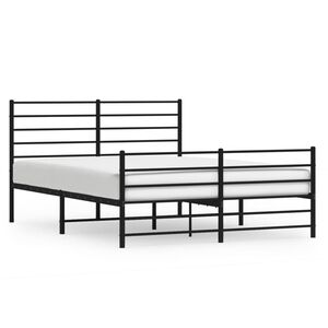 vidaXL Cadre de lit m&eacute;tal sans matelas avec pied de lit noir 120x190cm