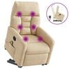 vidaXL Fauteuil inclinable de massage cr&egrave;me tissu microfibre