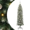 vidaXL Arbre de No&euml;l artificiel slim Vert et blanc 180 cm