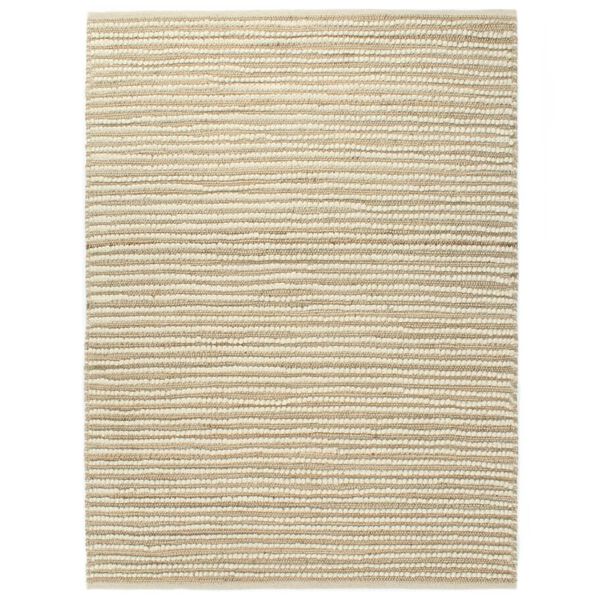 vidaXL Tapis Laine et chanvre 160 x 230 cm Naturel/Blanc