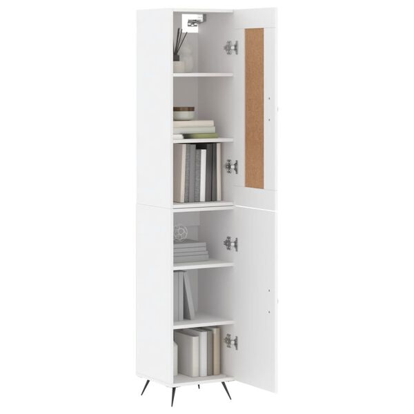 vidaXL Buffet haut Blanc 34,5x34x180 cm Bois d'ing&eacute;nierie