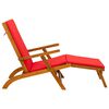 vidaXL Chaise longue inclinable et pliable avec coussin 2 pcs Rouge