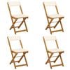 vidaXL Chaises de bistrot d'ext&eacute;rieur 4 pc Cr&egrave;me blanc
