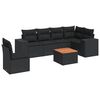 vidaXL Salon de jardin 7 pcs avec coussins noir r&eacute;sine tress&eacute;e