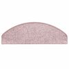 vidaXL Tapis d'escalier 15 pi&egrave;ces 65 x 21 x 4 cm Rose clair Demi-rond Grand