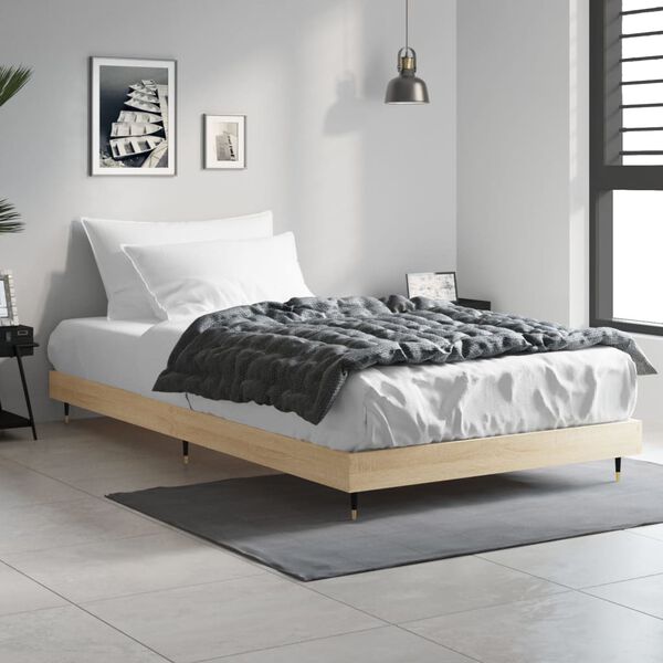 vidaXL Cadre de lit sans matelas ch&ecirc;ne sonoma 90x200 cm