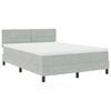 vidaXL Lit &agrave; ressorts avec matelas Gris clair 160 x 200 cm Velours