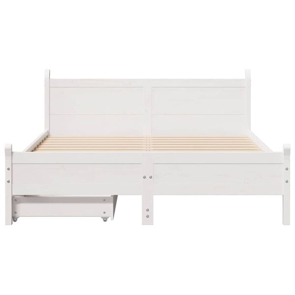 vidaXL Cadre de lit sans matelas blanc 120x190 cm bois de pin massif