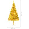 vidaXL Arbre de No&euml;l artificiel pr&eacute;-&eacute;clair&eacute; et boules dor&eacute; 240 cm PET