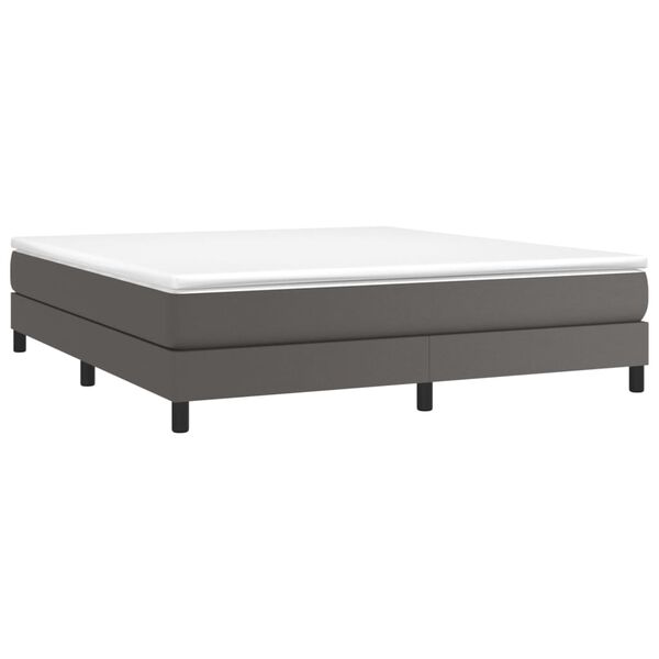 vidaXL Sommier &agrave; lattes de lit avec matelas Gris 180x200 cm Similicuir