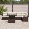 vidaXL Ensemble de canap&eacute; de jardin 7 pcs Marron Poly rotin