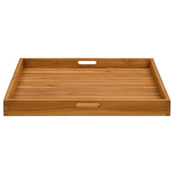 vidaXL Plateau de service 70x70 cm Bois de teck massif