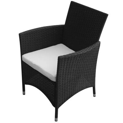 vidaXL Chaises de jardin 2 pcs Résine tressée Noir