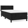 vidaXL Sommier &agrave; lattes de lit et matelas Noir 80x200 cm Velours