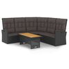 vidaXL Salon de jardin 2 pcs avec coussins Noir R&eacute;sine tress&eacute;e