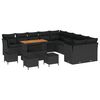 vidaXL Ensemble de canap&eacute; de jardin 14 pc Noir polyrotin
