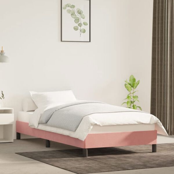 vidaXL Cadre de lit sans matelas rose 90x200 cm velours