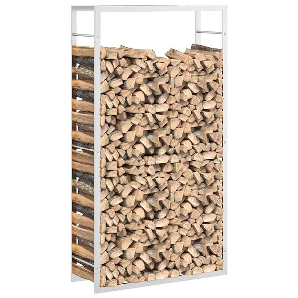 vidaXL Portant de bois de chauffage 80x28x154 cm acier inoxydable