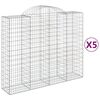 vidaXL Paniers &agrave; gabions arqu&eacute;s 5 pcs 200x50x160/180 cm Fer galvanis&eacute;