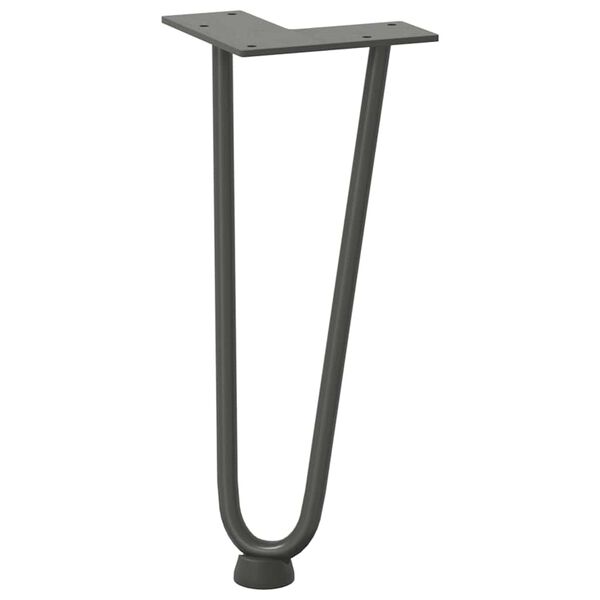vidaXL Pieds en &eacute;pingle &agrave; cheveux pour table basse 4 pi&egrave;ces Anthracite 30 cm Acier massif