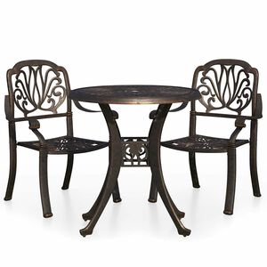 vidaXL Ensemble de bistro 3 pcs Aluminium coul&eacute; Bronze