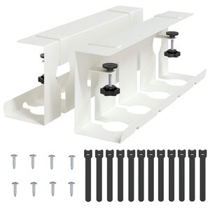 vidaXL Plateau de gestion de c&acirc;bles sous le bureau 2 pc Blanc