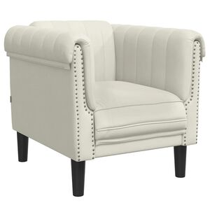 vidaXL Fauteuil cr&egrave;me velours
