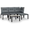 vidaXL Salon de jardin 5 pcs noir et gris r&eacute;sine tress&eacute;e