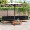 vidaXL Salon palette de jardin avec coussins 4pcs bois d'acacia massif