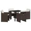 vidaXL Ensemble de salle &agrave; manger pour jardin 5 pc Marron polyrotin