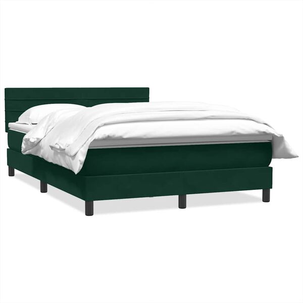vidaXL Sommier &agrave; lattes de lit et matelas vert fonc&eacute; 140x210cm velours