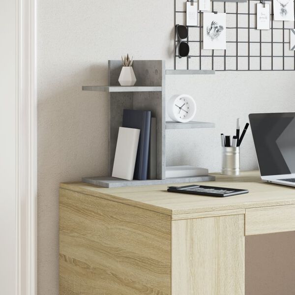 vidaXL Organisateur de bureau gris b&eacute;ton 42x21,5x42 cm bois ing&eacute;nierie