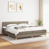 vidaXL Sommier &agrave; lattes de lit avec matelas Taupe 200x200 cm Tissu