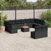 vidaXL Salon de jardin avec coussins 13 pcs noir r&eacute;sine tress&eacute;e