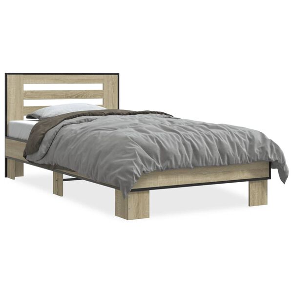 vidaXL Cadre de lit sans matelas ch&ecirc;ne sonoma 90x190 cm