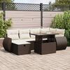 vidaXL Salon de jardin avec coussins 7 pcs marron r&eacute;sine tress&eacute;e