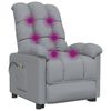vidaXL Fauteuil de massage inclinable Gris clair Tissu