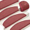 vidaXL Tapis d'escalier 15 pi&egrave;ces 65 x 24 x 4 cm Bordeaux Demi-rond Grand