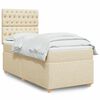 vidaXL Sommier &agrave; lattes de lit avec matelas Cr&egrave;me 80x200 cm Tissu