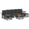 vidaXL Ensemble de canap&eacute;s d'ext&eacute;rieur 8 pc Noir et Gris fonc&eacute;