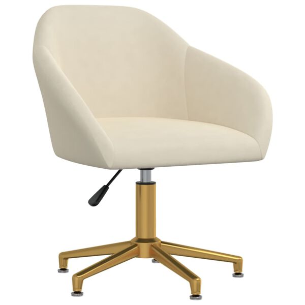 vidaXL Chaises pivotantes &agrave; manger lot de 6 cr&egrave;me velours